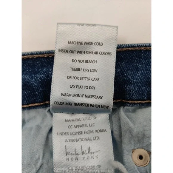 nicole miller Soho High Rise Skinny Crop Blue Distressed Jeans Women's Sz‎ 8 - Picture 8 of 12